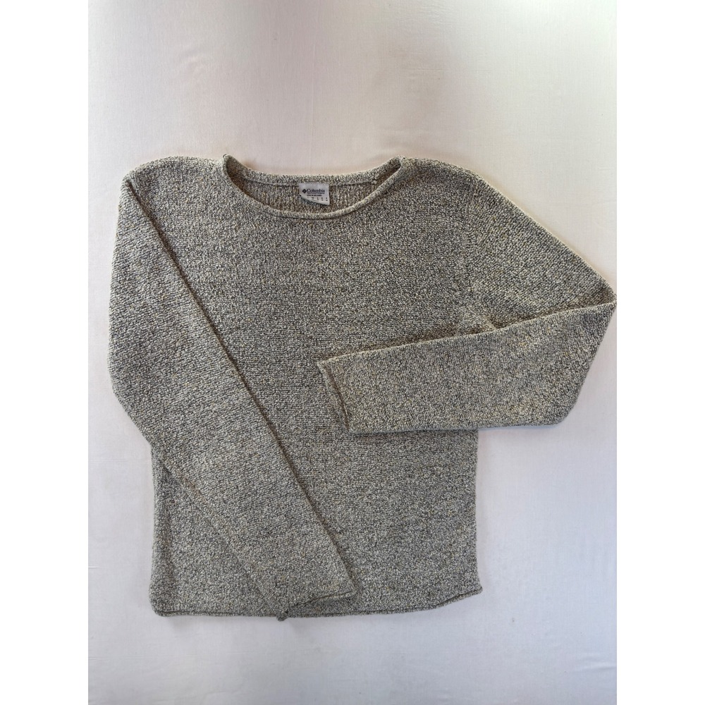 Columbia Sportswear Womens Gray Marl Knit Sweater Long Sleeve Crew Neck Small